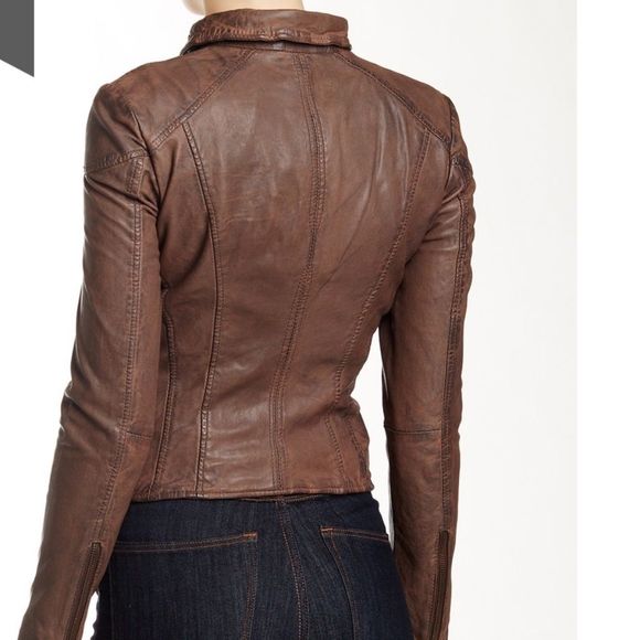 Muubaa NWT Galaxi Leather Biker Jacket Blush - Picture 3 of 8